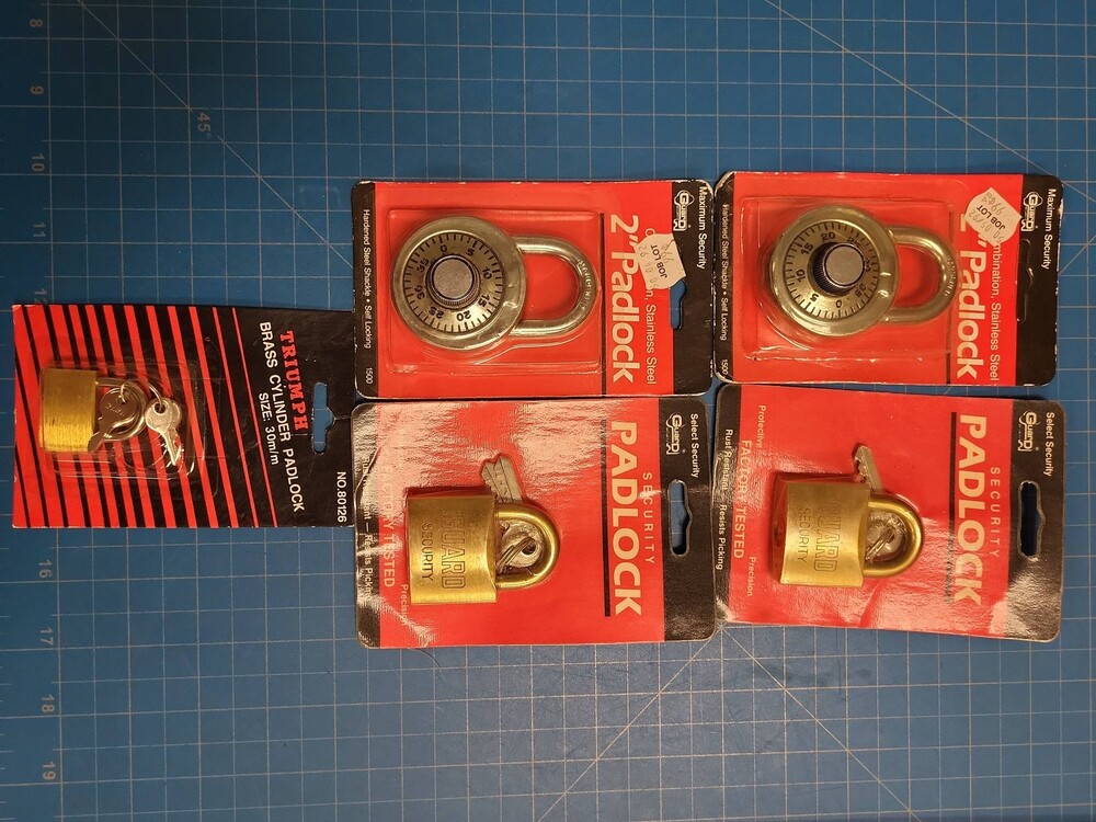 Triumph Guard Security Padlock Lot Brass Cylinder Combination Lock 5 Pack NOS